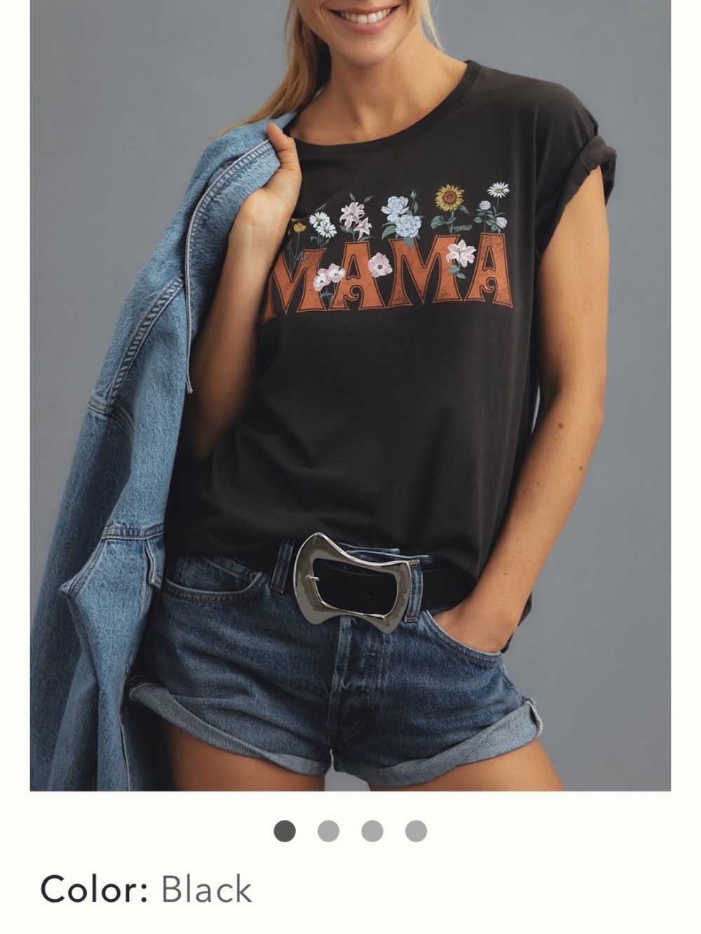 Anthropology Letluv Mama Tee - Black M